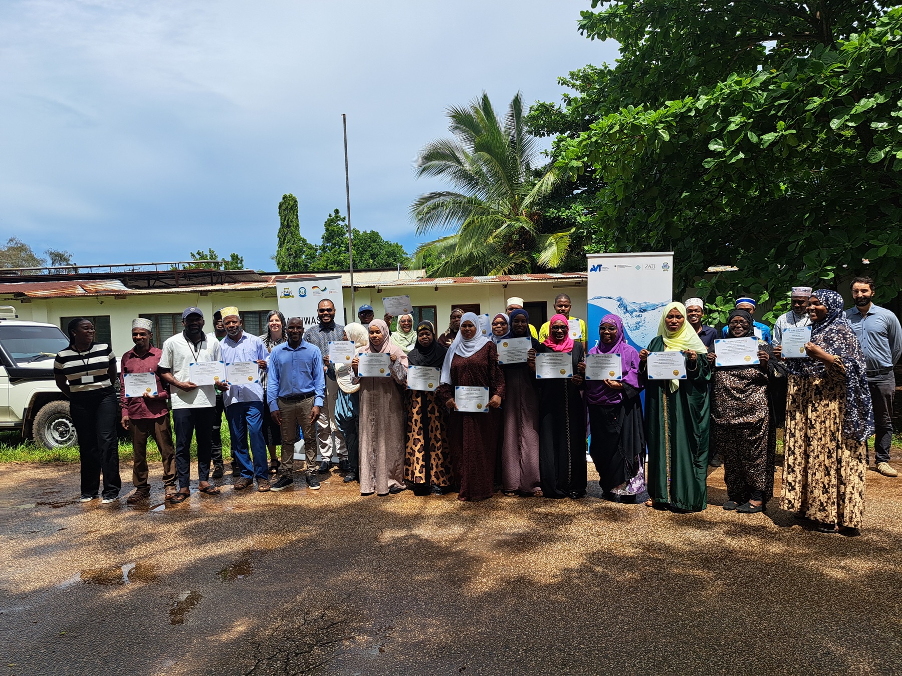 BBP-Zanzibar participants and trainers celebrating with their certificates